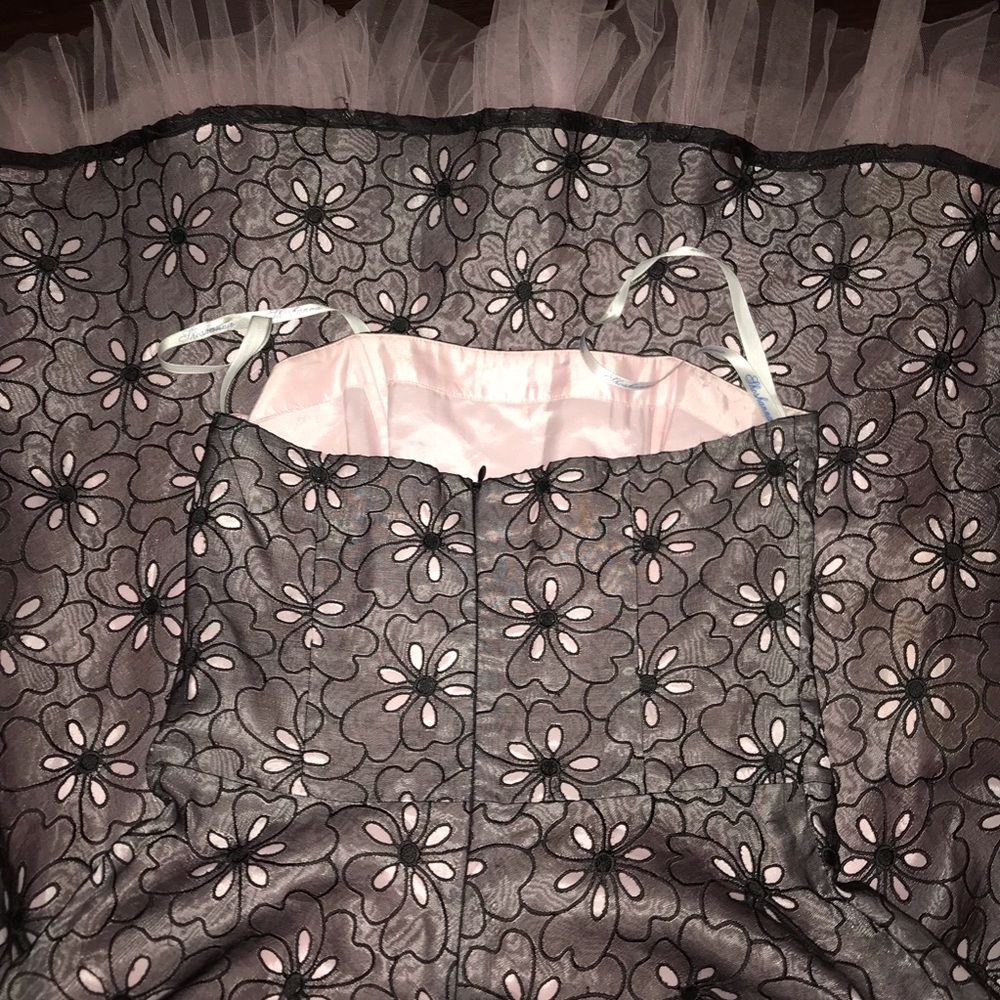 Shoshonna Silk Eyelet Strapless Dress With Pink Tulle Crinoline NEW - Picture 3 of 15